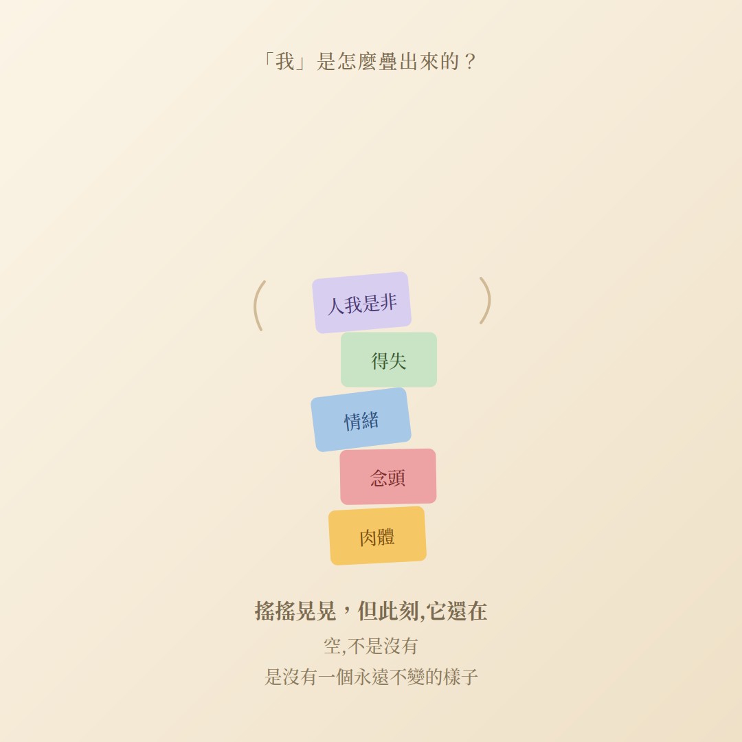 「我」是怎麼疊出來的？空，不是沒有，是沒有一個永遠不變的樣子